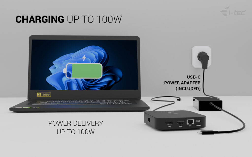 I-TEC USB-C 2X HDMI DOCK 100W thumbnail