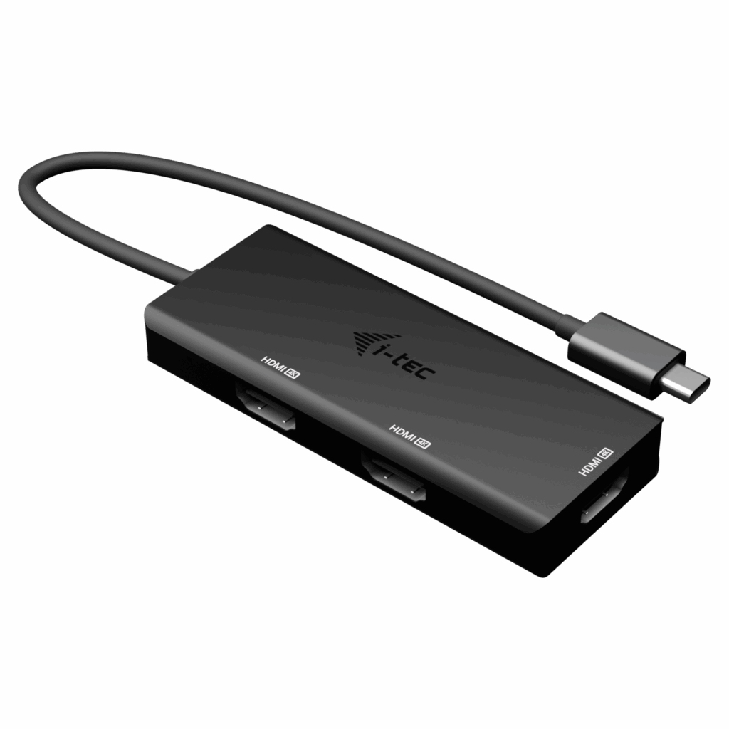 (NEW) i-tec Universal USB-C Triple 4K HDMI Video Adapter, Usb-C Power Delivery 100W, tethered 20cm cable thumbnail