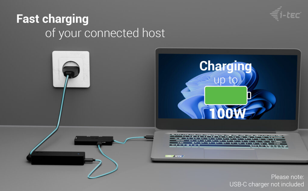 (NEW) i-tec Universal USB-C Triple 4K HDMI Video Adapter, Usb-C Power Delivery 100W, tethered 20cm cable thumbnail