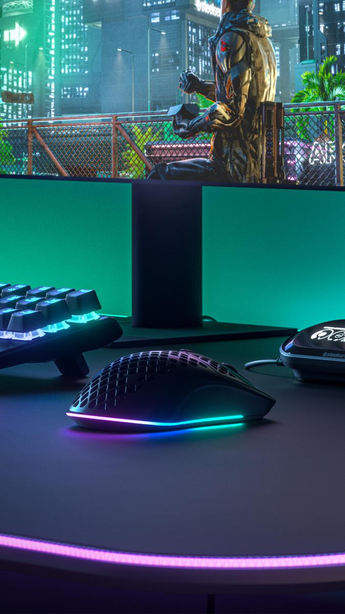 SteelSeries Aerox 3 Wireless Gaming Mouse - Bluetooth - USB Type C - Optical - 6 Button(s) thumbnail