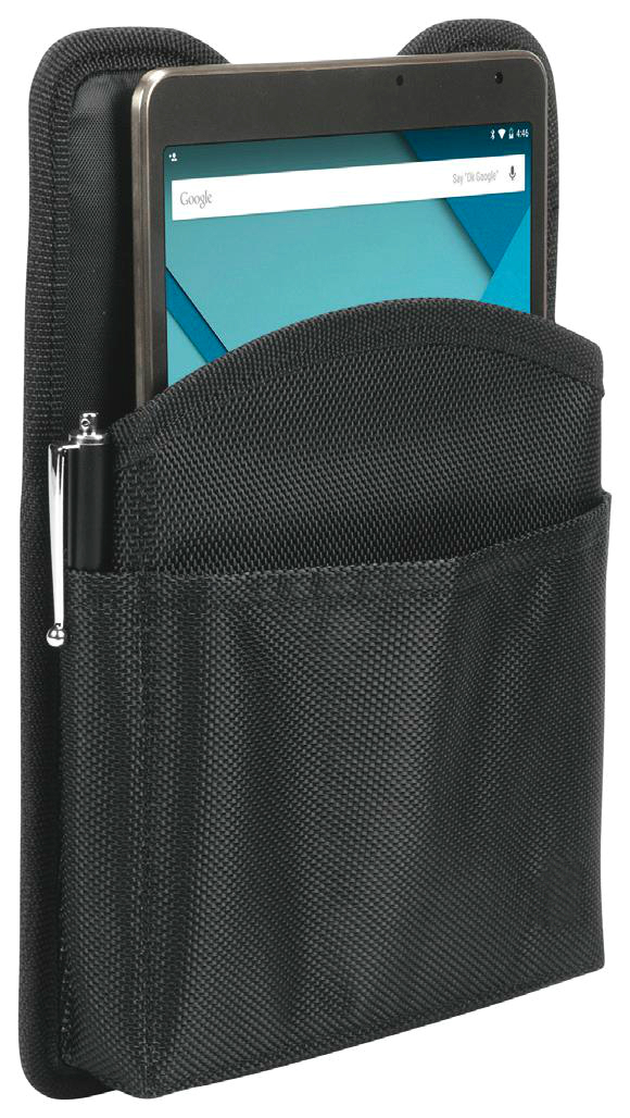 Designed for an easier transport and access to your device this folio has a belt, a front pocket and a stylus holder. thumbnail