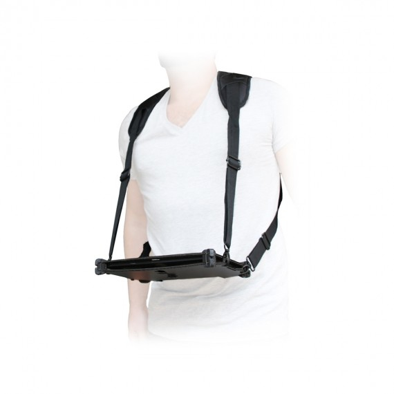 Perfect harness for extended use while standing and even for heavy devices. Its 4 attachment points allows you to attach the harness to the 4 rings on your protective case. The harness length is adjustable. thumbnail