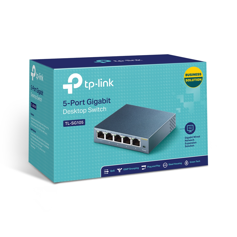 TL-SG105 5-Port 10/100/1000Mbps Metal Gigabit Desktop Switch thumbnail