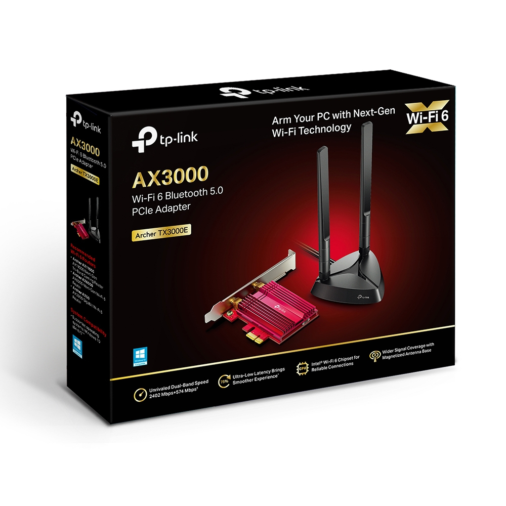 Archer TX3000E AX3000 Wi-Fi 6 Bluetooth 5.3 PCI Express Adapter thumbnail