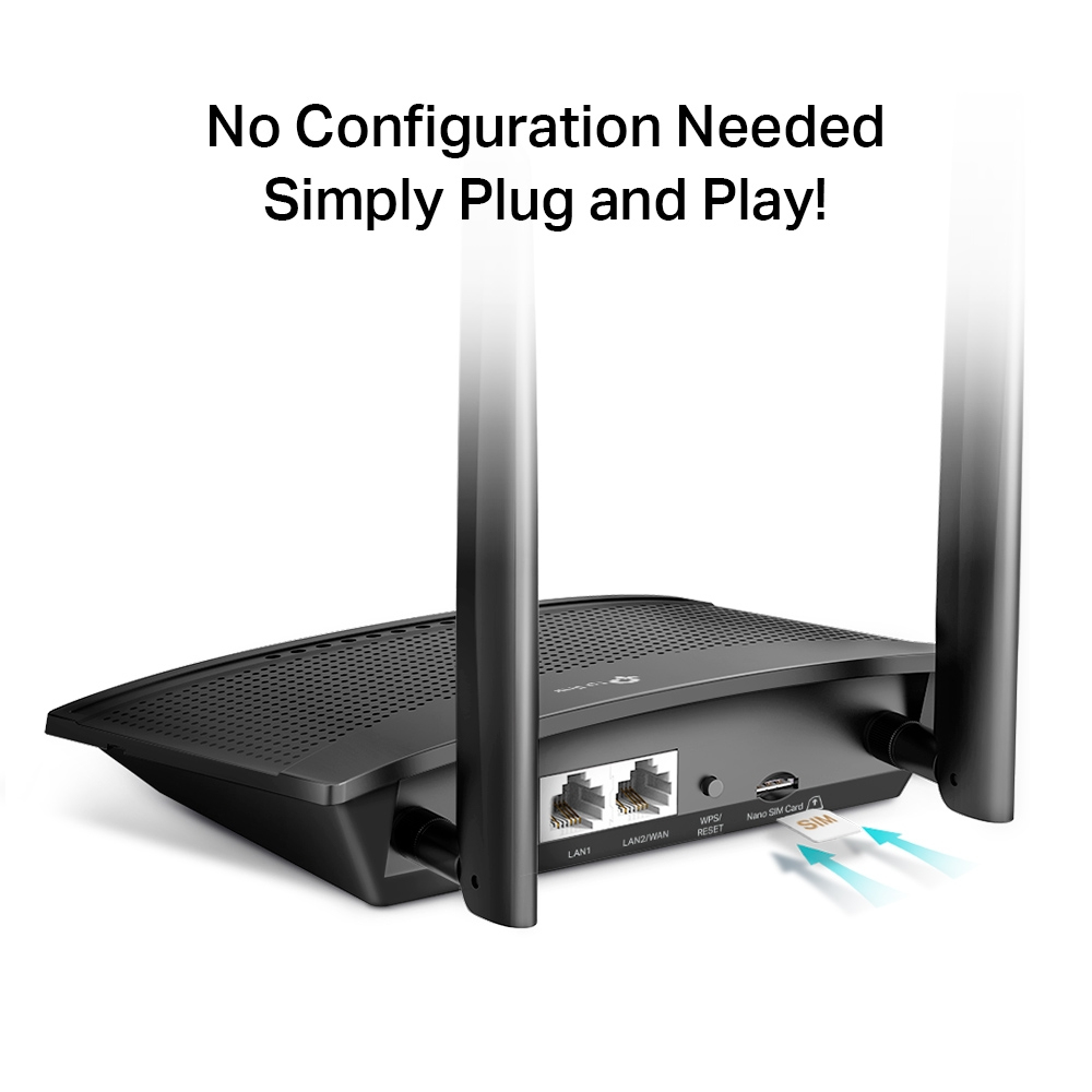 EU Product - WLAN 300 Mbit Router 4G/LTE Dualband Plug and Play, Micro-SIM Slot thumbnail