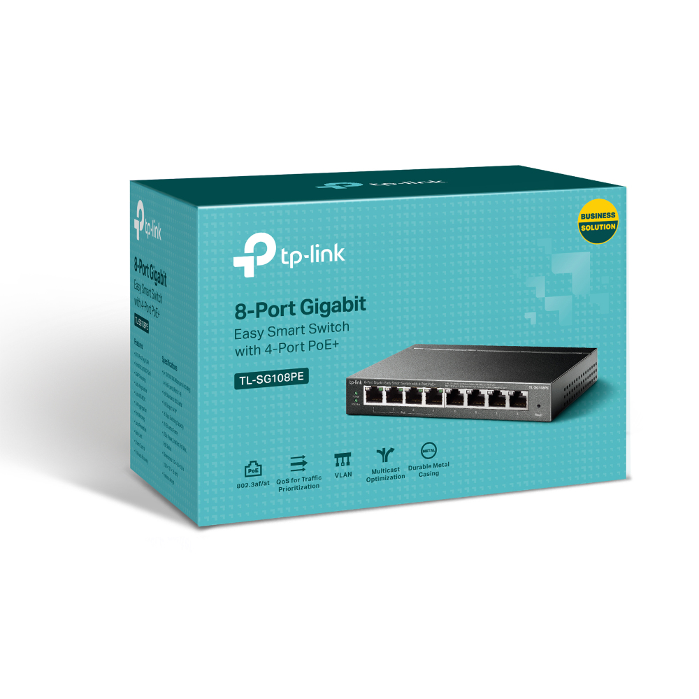 EU Product - Switch TL-SG108PE 8xGBit (4x PoE+ / 64W) Managed thumbnail