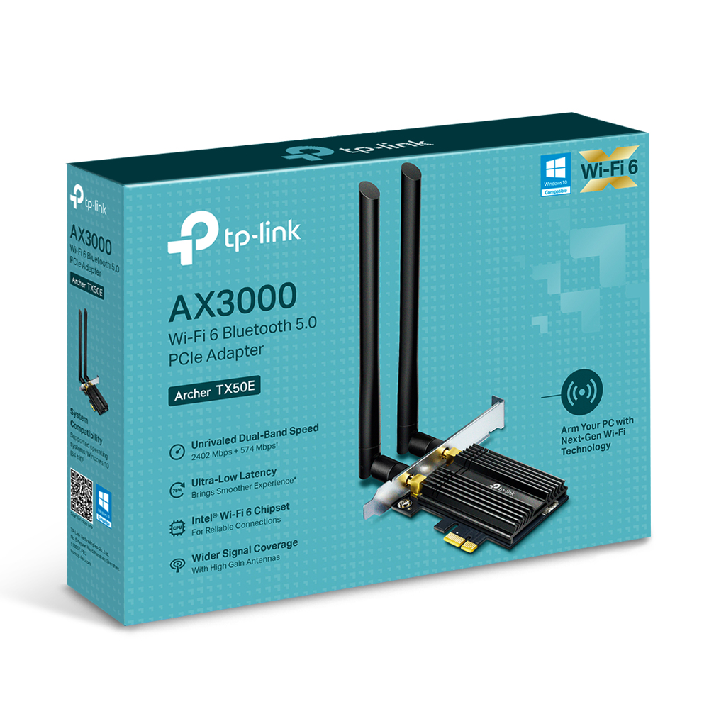 EU Product - WLAN 3000MBit AX3000 Wi-Fi 6 Bluetooth 5.0 PCIe Adapter LP inkl. Low-Profile Slotblech thumbnail