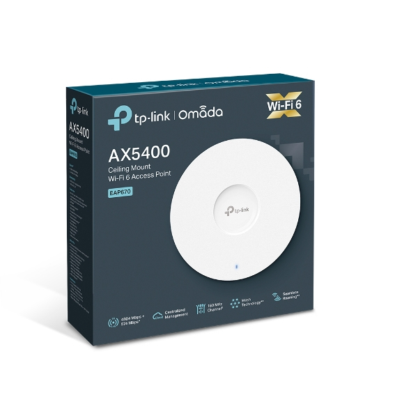 Omada EAP670 AX5400 Ceiling Mount WiFi 6 Access Point thumbnail
