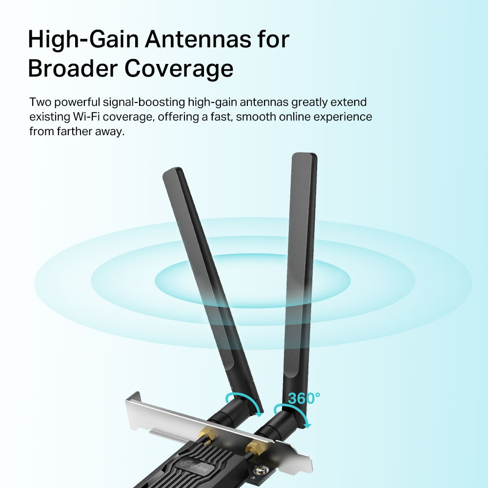 EU Product - WLAN 1775MBit AX1800 Wi-Fi 6 Bluetooth 5.2 PCIe Adapter LP inkl. Low-Profile Slotblech thumbnail