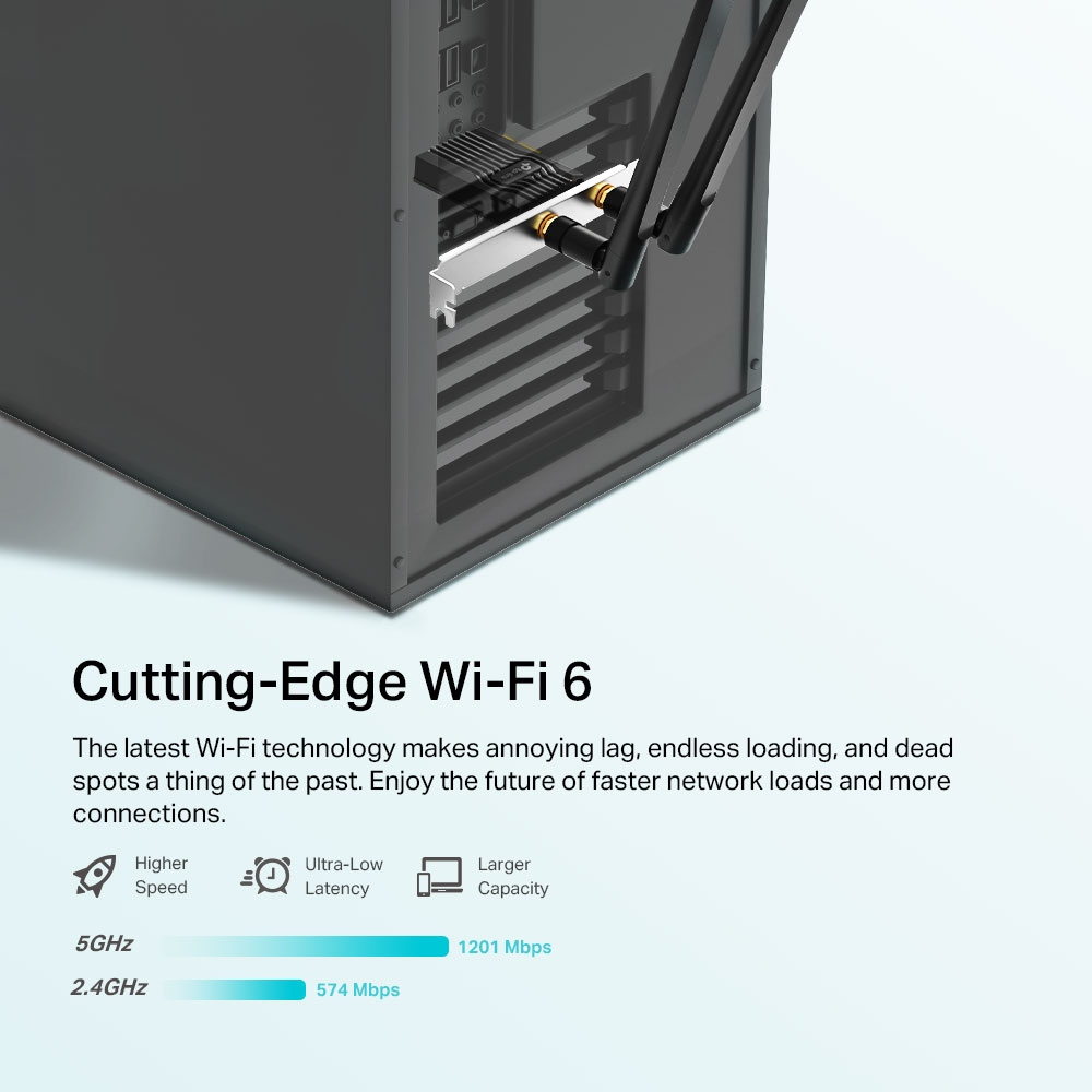 EU Product - WLAN 1775MBit AX1800 Wi-Fi 6 Bluetooth 5.2 PCIe Adapter LP inkl. Low-Profile Slotblech thumbnail