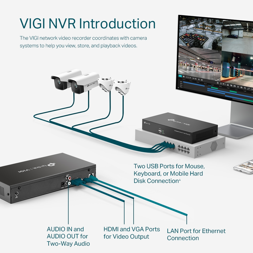 EU Product - VIGI NVR1008H 8 Channel Network Video Recorder - 10,000 GB - Serial ATA thumbnail