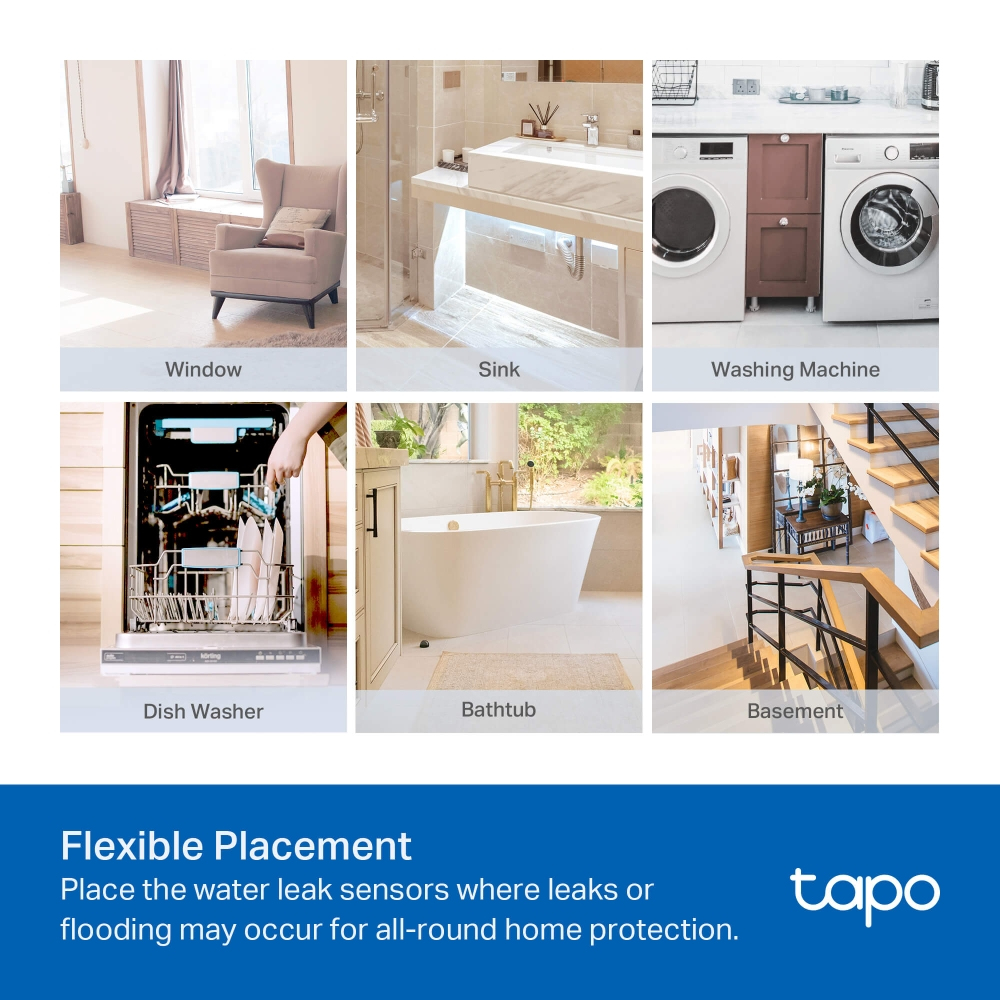 Tapo T300 V1 - Water leak sensor - smart - wireless - 868 - 922 MHz thumbnail