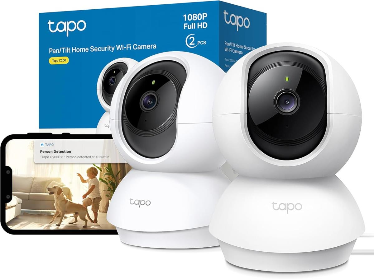 Tapo C200P2 Pan/Tilt Home Security WiFi Camera, 2-Pack thumbnail