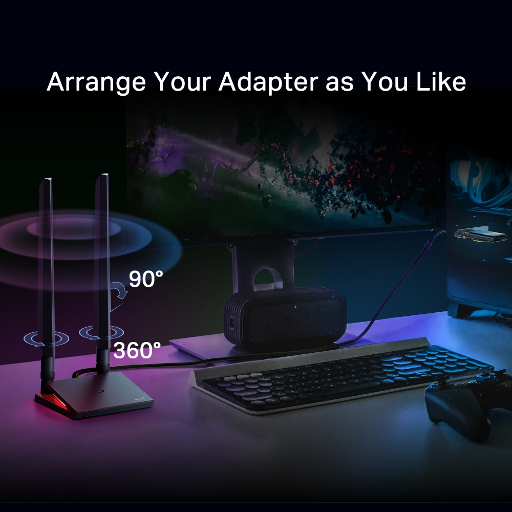 Archer TBE550E V1 - Network adapter - PCIe - Wi-Fi 6E, Bluetooth, Wi-Fi 7 thumbnail