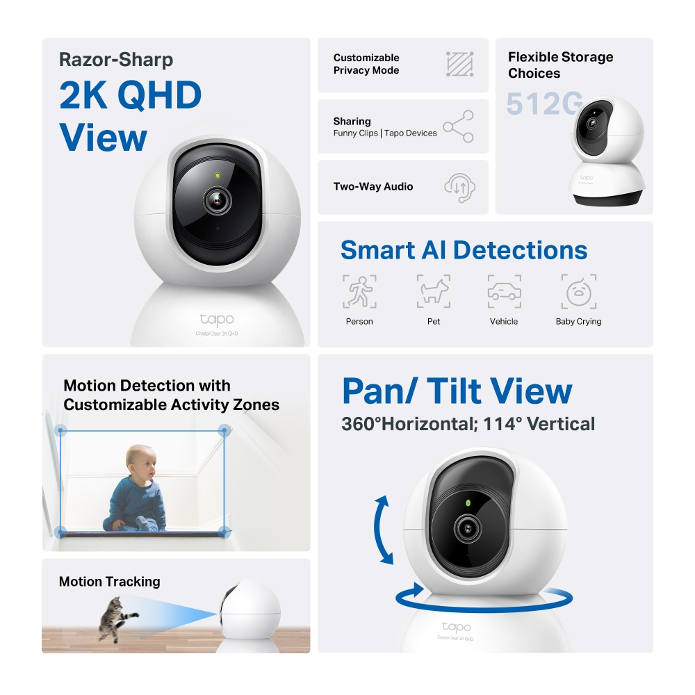 Tapo C220 Pan/Tilt AI Home Security Wi-Fi Camera thumbnail