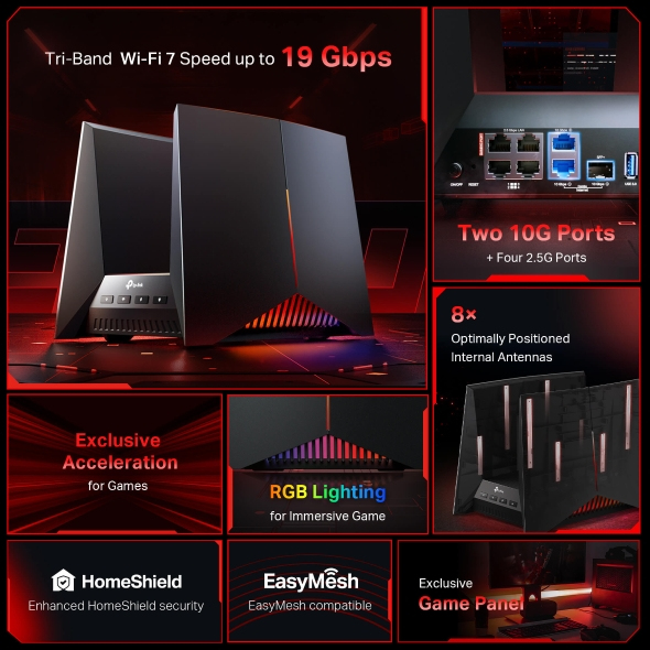 BE19000 TRIBAND WIFI 7 GAMING ROUTER thumbnail