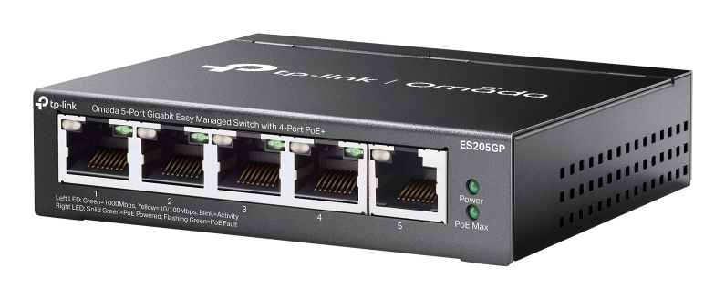 EU Product - Switch Omada ES205GP 5xGBit 4xPoE+ Managed thumbnail