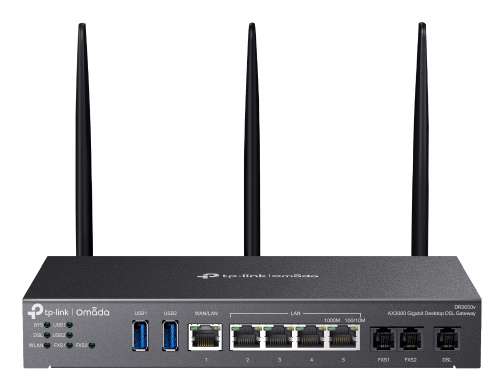 Omada DR3650V AX3000 Wi-Fi 6 Gigabit Desktop VDSL Gateway Modem Router thumbnail