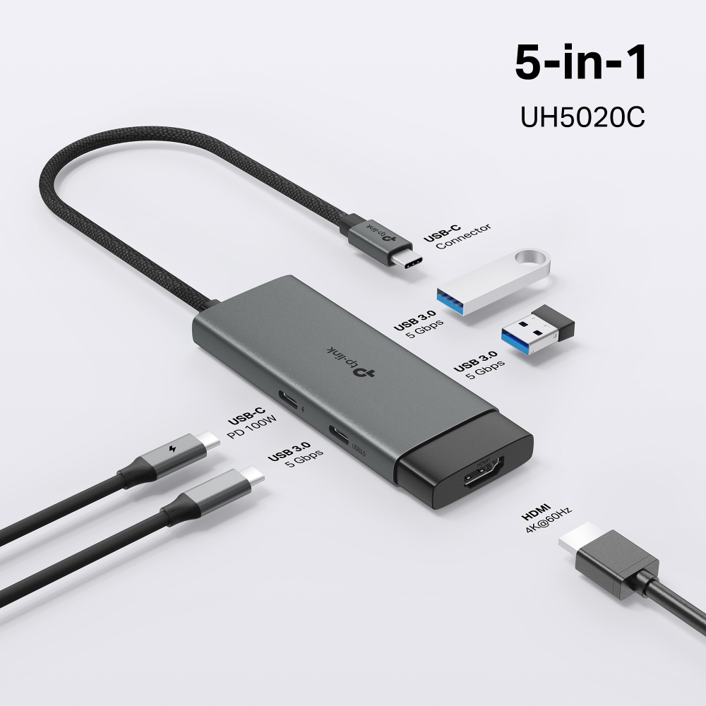 UH5020C V1 - Docking station - for desktop, laptop, smartphone, tablet - USB-C - HDMI thumbnail