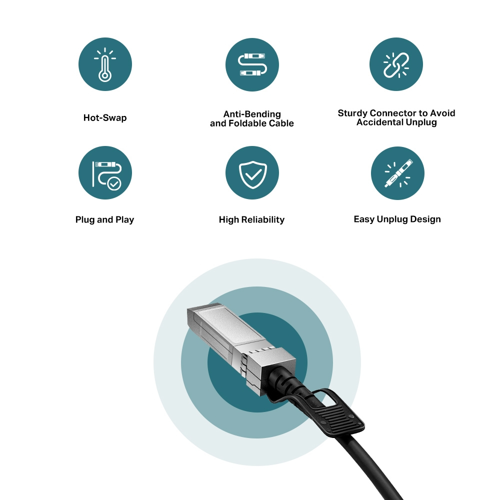 10G SFP+ Direct Attach Cable - 1m - TL-SM5220-1M thumbnail