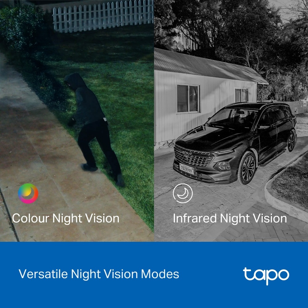Tapo TC93D KIT V1 - Solar-Powered Security Camera Kit - network surveillance camera - pan / tilt - weatherproof - colour (Day&Night) - 2304 x 1296 - 2K - audio - wireless - Wi-Fi - 2.4GHz radio, 5GHz radio - DC 5 V - with Tapo A201 solar panel thumbnail