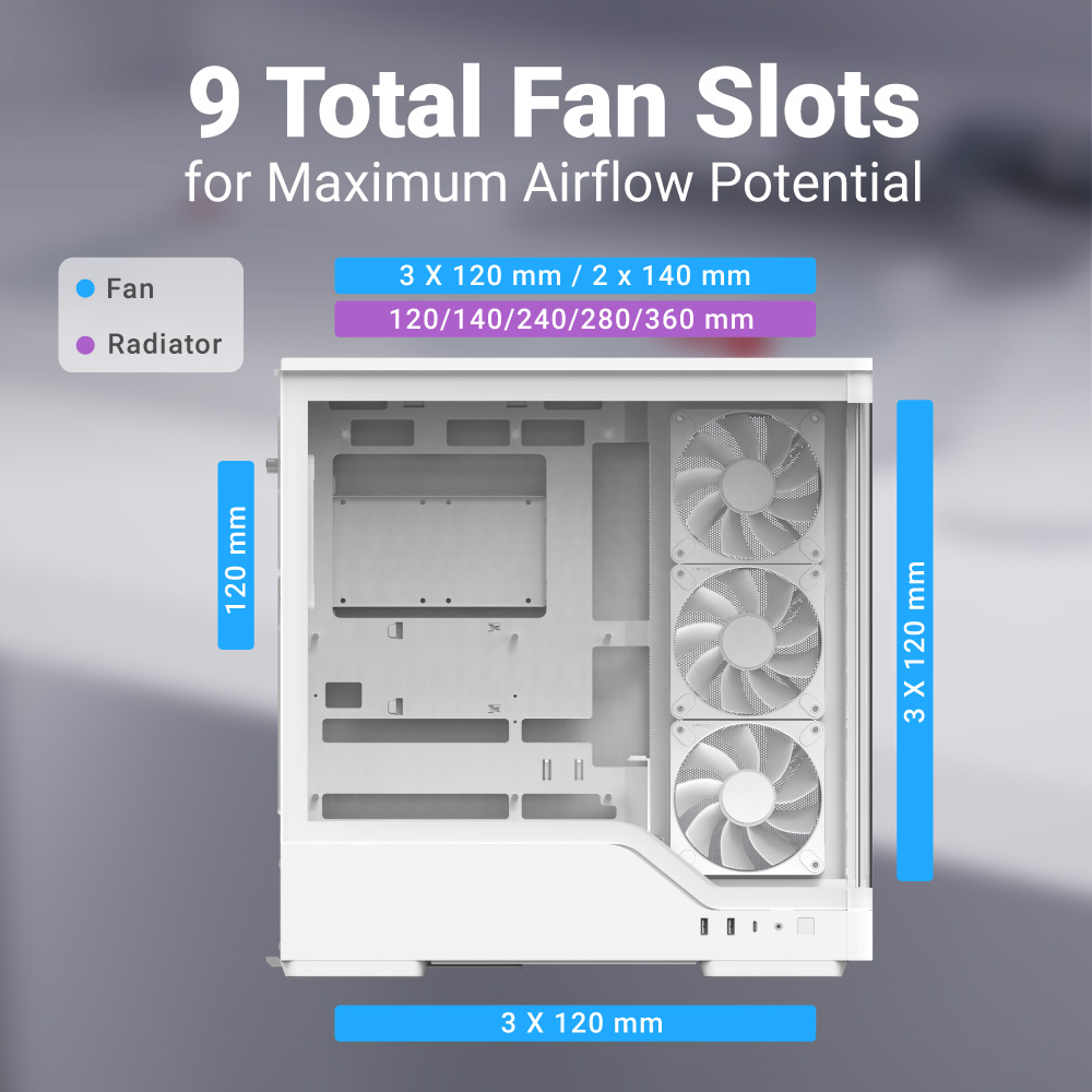 P500A Mid Tower Case - White thumbnail