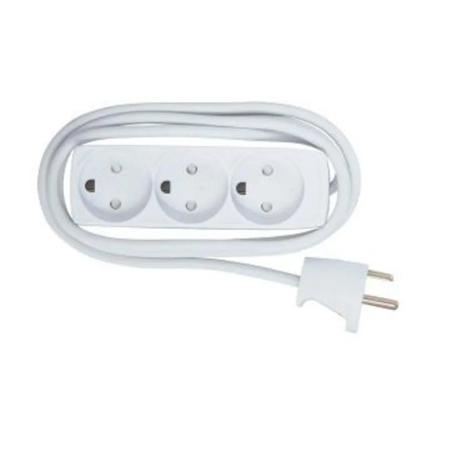 3-way Danish Power Strip 5m Without ON/OFF Switch, with  child protection thumbnail
