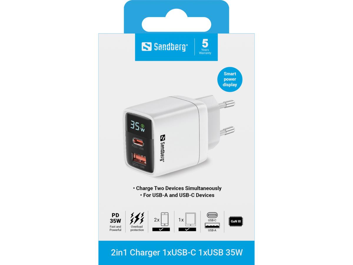 EU Product - 2in1 Chrger 1xUS-C 1xUS 35W thumbnail