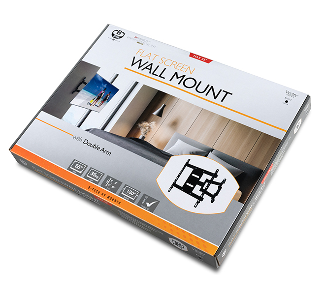 VENTRY - Ultra-Slim Universal Flat Screen Wall Mount with Double Arm (VESA 400 x 400) thumbnail