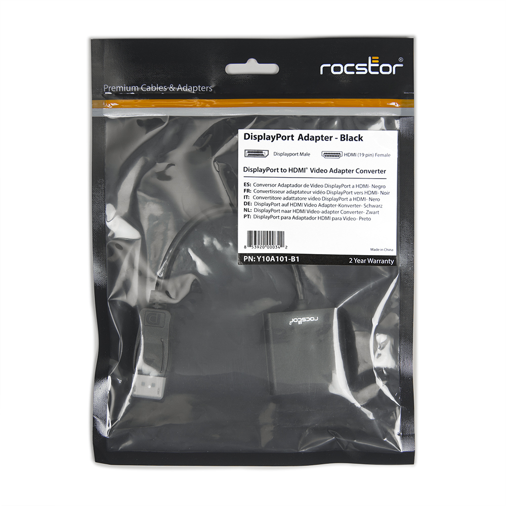 Rocstor DisplayPort/HDMI Black thumbnail