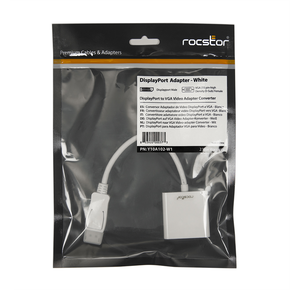 Rocstor 0.15m, Displayport/VGA VGA (D-Sub) White thumbnail