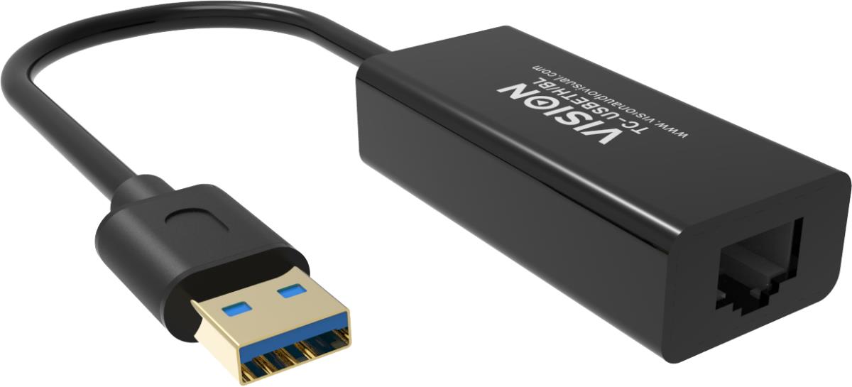 TC-USBETH/BL - Network adapter - USB 2.0 - Gigabit Ethernet x 1 - black thumbnail
