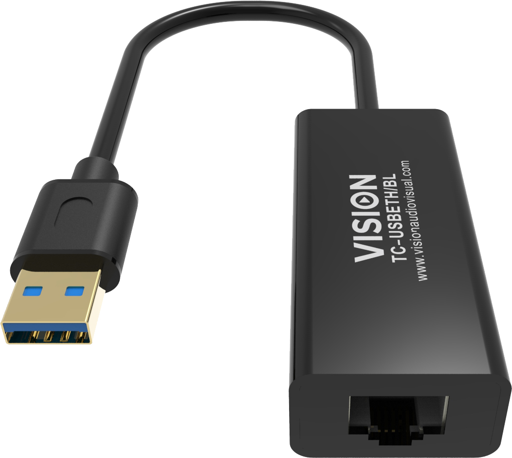 TC-USBETH/BL - Network adapter - USB 2.0 - Gigabit Ethernet x 1 - black thumbnail