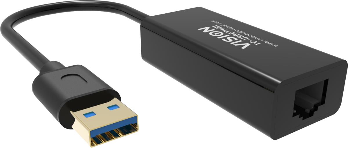 TC-USBETH/BL - Network adapter - USB 2.0 - Gigabit Ethernet x 1 - black thumbnail