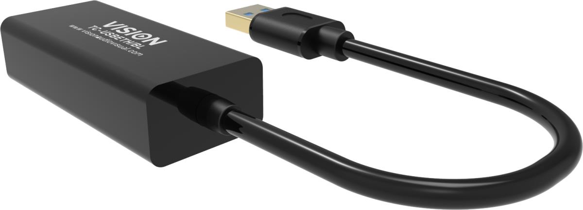TC-USBETH/BL - Network adapter - USB 2.0 - Gigabit Ethernet x 1 - black thumbnail