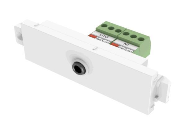 TC3 - Modular facility plate kit with snap-ins and cables - mini-phone stereo 3.5 mm - white - 1-gang thumbnail