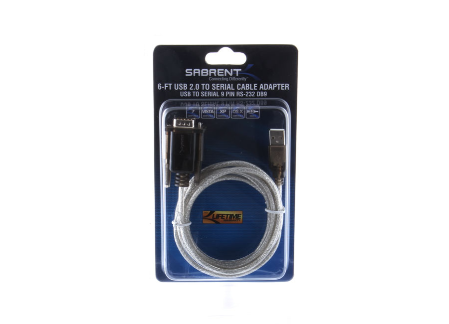 Sabrent CB-FTDI serial cable Black, Silver 1.8 m USB Type-A DB-9 thumbnail