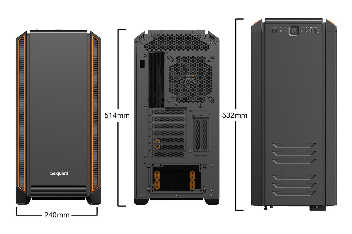 EU Product - be quiet! Silent Base 601 Midi Tower Black, Orange thumbnail