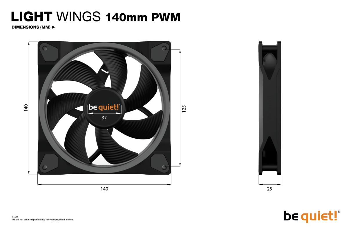 EU Product - L�fter 140*140*25  Light Wings PWM thumbnail