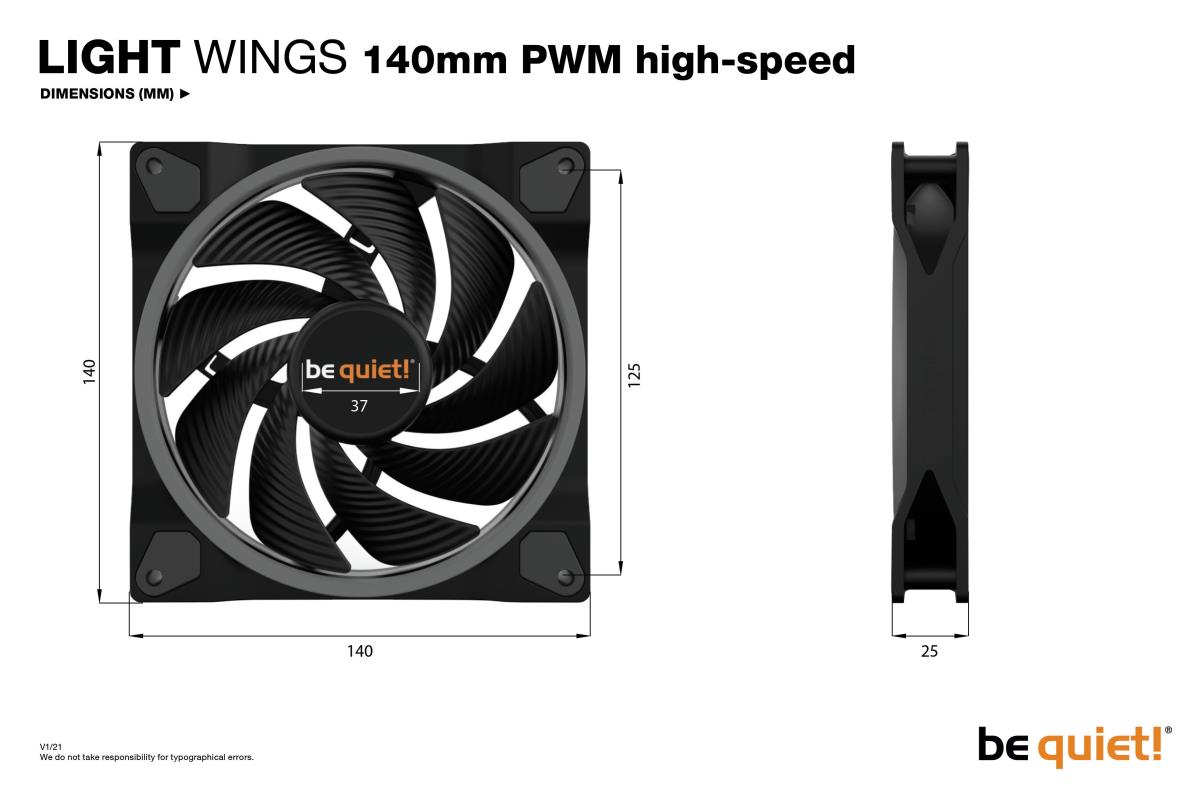 EU Product - L�fter 140*140*25  Light Wings PWM high-speed (3x) thumbnail