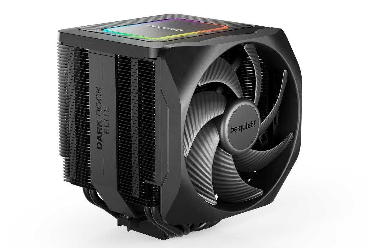 be quiet! Dark Rock Elite CPU Cooler, Universal Socket, 2 x Silent Wings Fans, 2000RPM, 7 x Heat Pipes, 280W TDP, ARGB & Speed Switch thumbnail