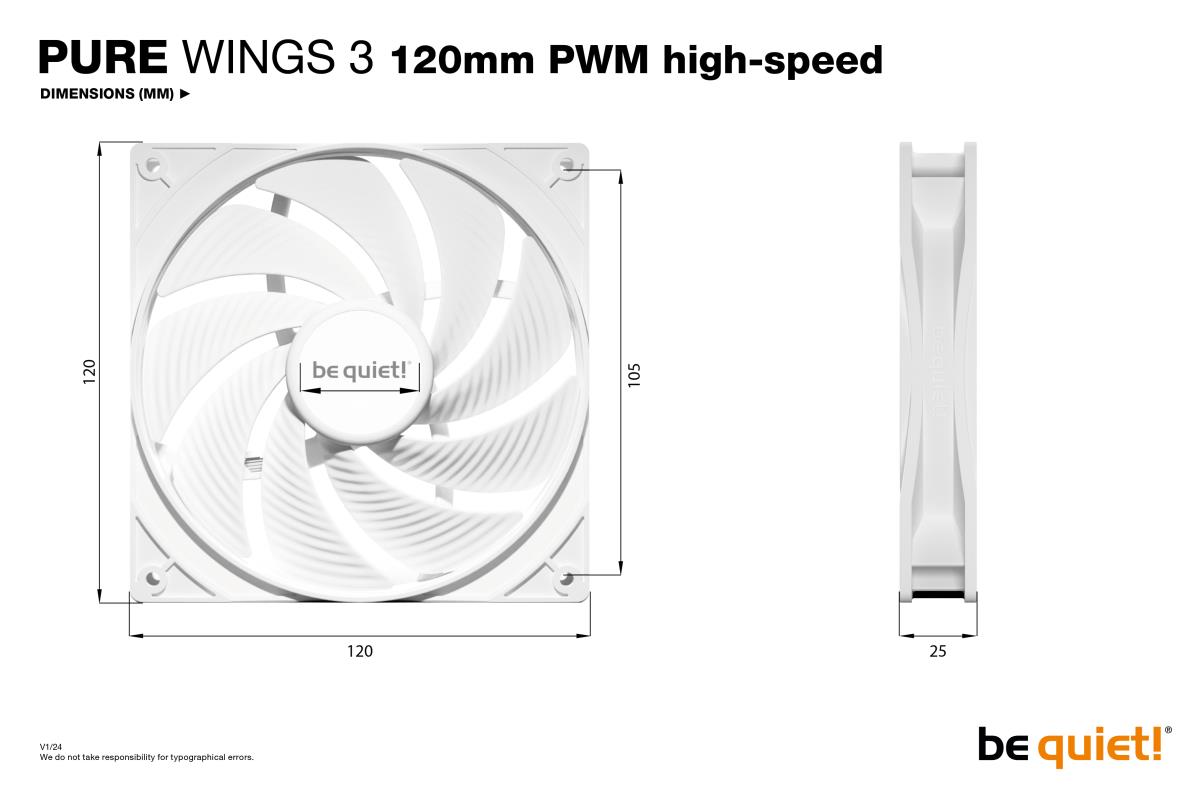 EU Product - L�fter 120*120*25 Pure Wings 3 White PWM highspeed thumbnail