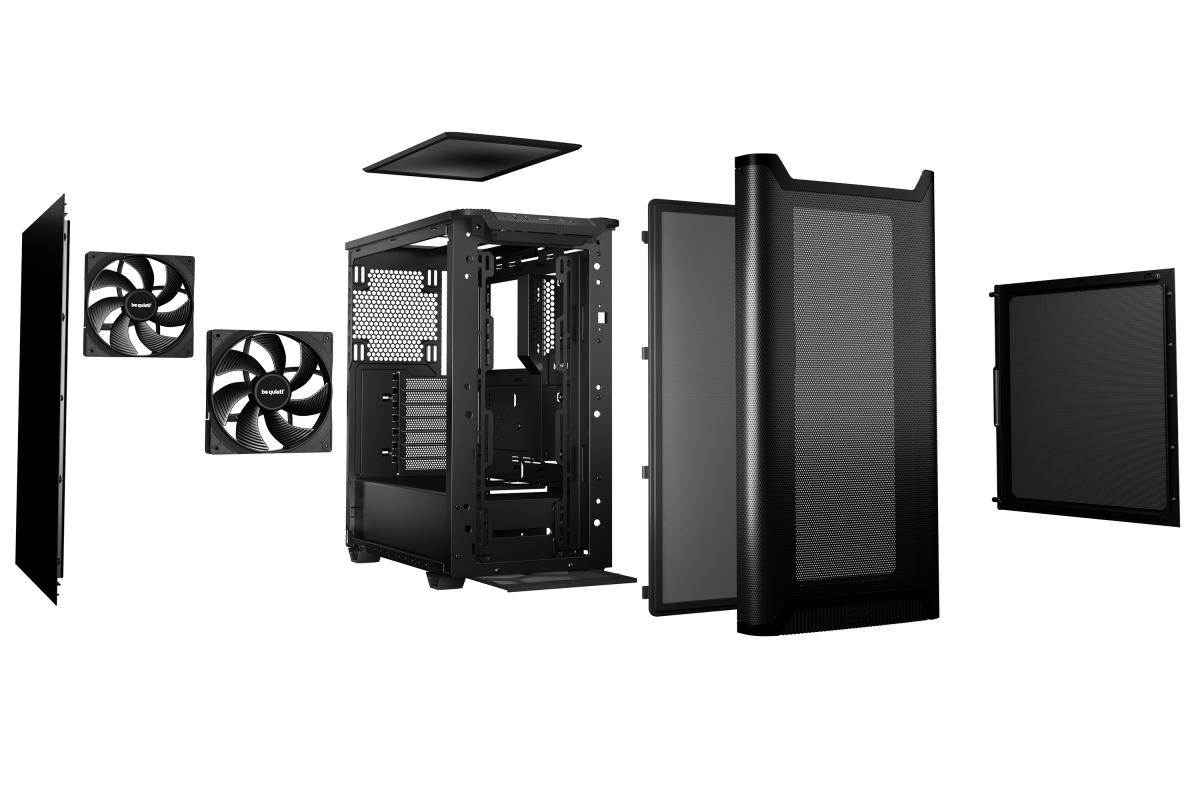 be quiet! BG074 Pure Base 501 Airflow Mid Tower Gaming Case, 1 x USB Type-C / 2 x USB 3.0, Water Cooling Ready, 2 x Pre-Installed Pure Wings 3 140mm Fans, ATX / M-ATX / Mini-ITX Compatible thumbnail
