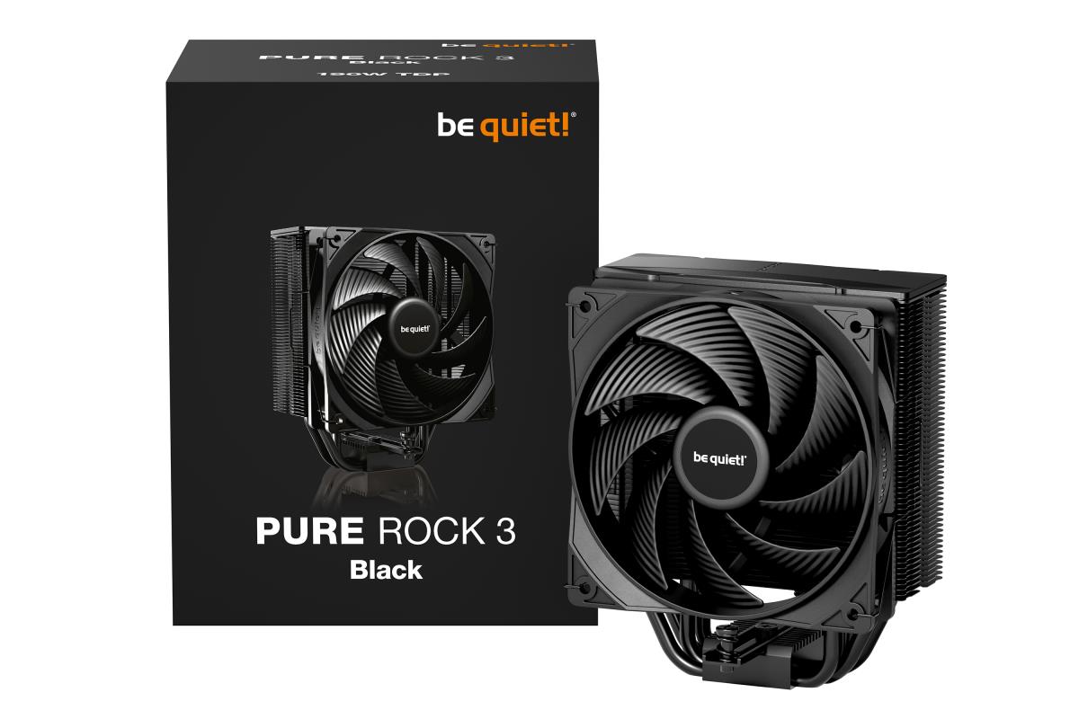 be quiet! Pure Rock 3 CPU Cooler, Universal Socket, Pure Wings 3 PWM Fan, 2000RPM, only 31.2dB(A) at maximum fan speed, 190W TDP, 3-year manufacturer's warranty thumbnail