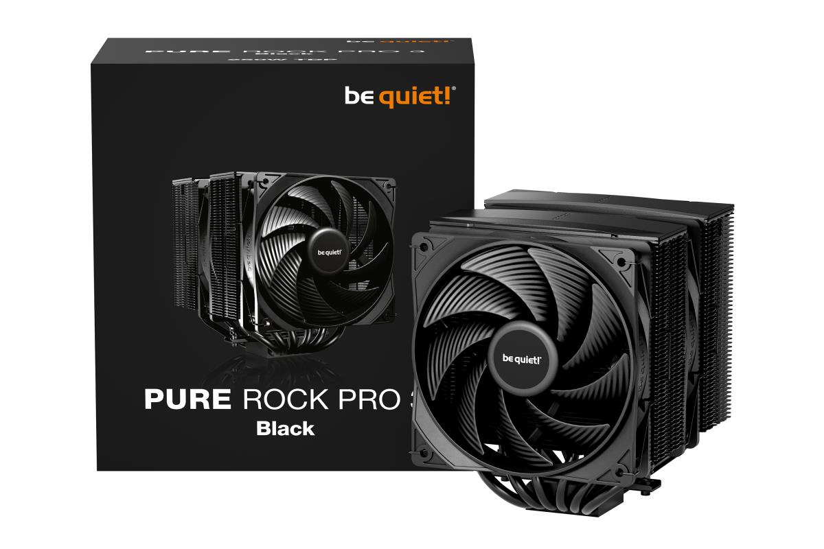 be quiet! Pure Rock Pro 3 CPU Cooler, Black, Universal Socket, 2 x Pure Wings Fans, 2000RPM, only 34.8dB(A) at maximum fan speed, 250W TDP, 3-year manufacturer's warranty thumbnail