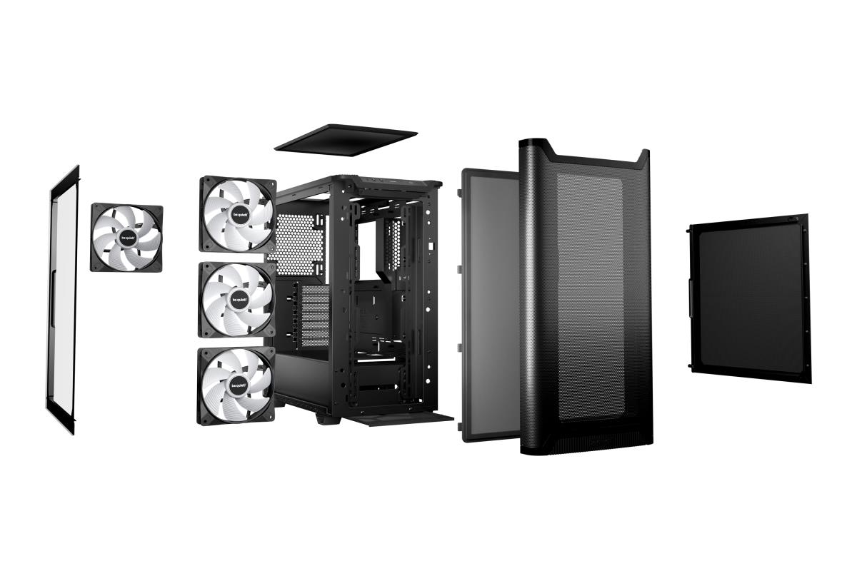be quiet! BGW78 Pure Base 501 LX Mid Tower Gaming Case, 1 x USB Type-C / 2 x USB 3.0, Tempered Glass Side Panel, 4 x Pre-Installed Light Wings LX Fans, ATX / M-ATX / Mini-ITX Compatible thumbnail