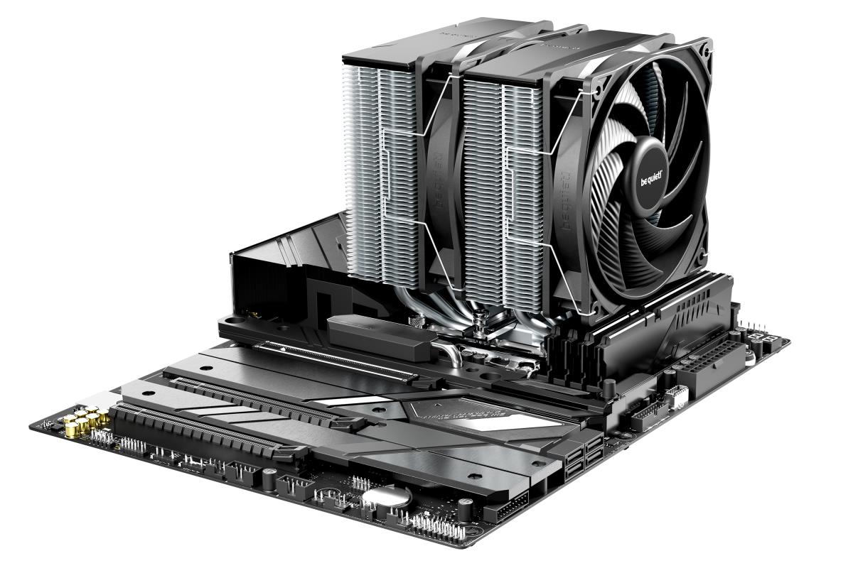 be quiet! Pure Rock Pro 3 CPU Cooler, Universal Socket, 2 x Pure Wings Fans, 2000RPM, only 34.8dB(A) at maximum fan speed, 250W TDP, 3-year manufacturer's warranty thumbnail