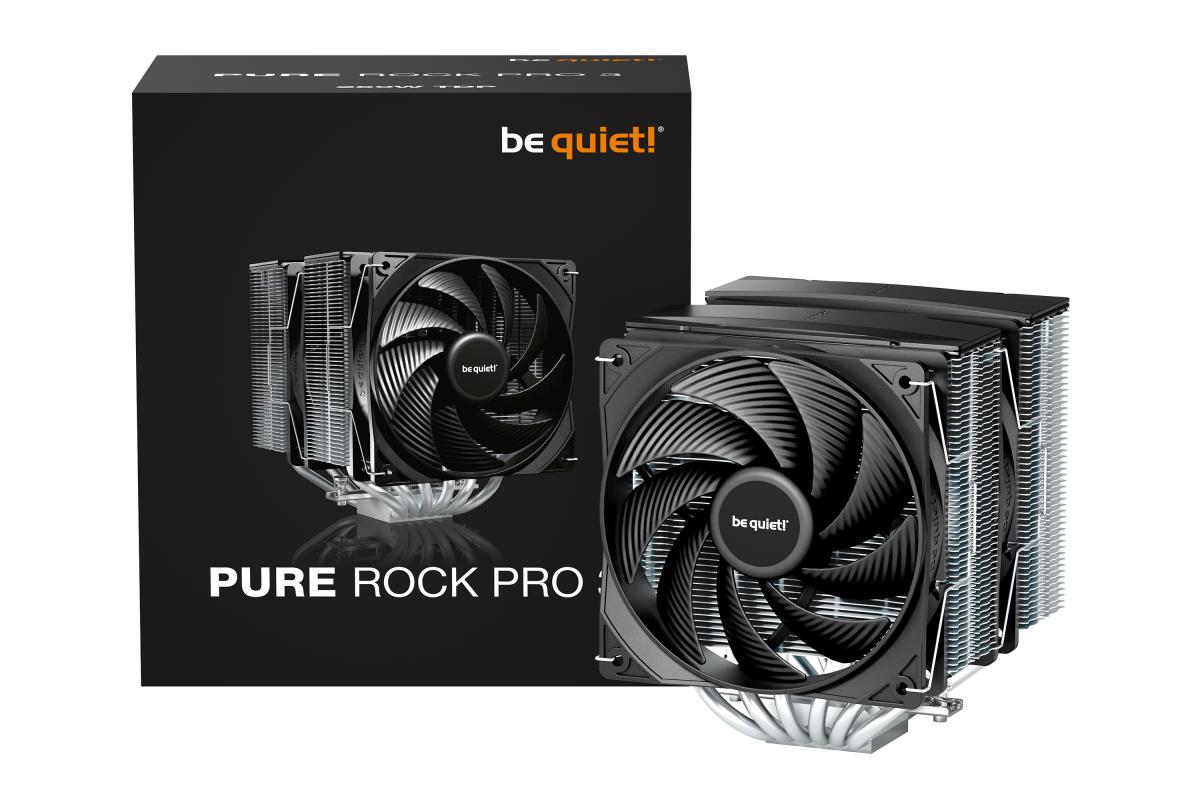 be quiet! Pure Rock Pro 3 CPU Cooler, Universal Socket, 2 x Pure Wings Fans, 2000RPM, only 34.8dB(A) at maximum fan speed, 250W TDP, 3-year manufacturer's warranty thumbnail