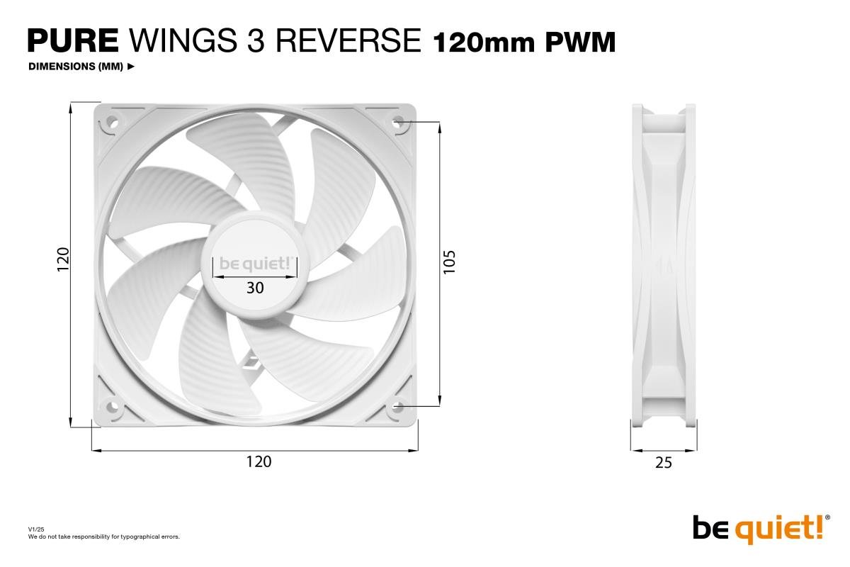 120MM FAN PURE WINGS 3 PWM 3PK WT thumbnail