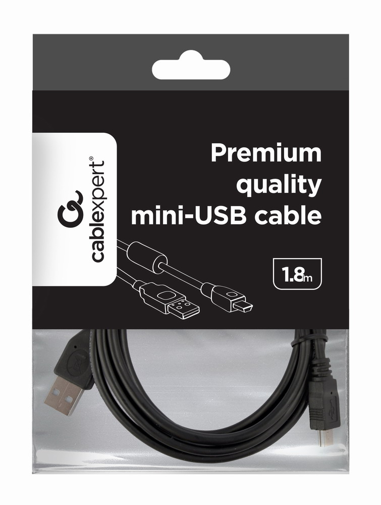 EU Product - USB-Kabel  2.0 auf Mini-USB-Stecker schwarz 1,8m thumbnail
